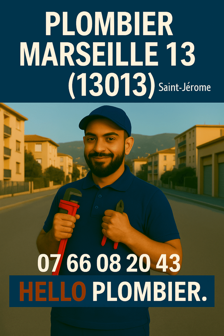 Plombier professionnel intervenant à Marseille 13 pour dépannage plomberie, fuite d’eau, WC bouché et urgence 13013
