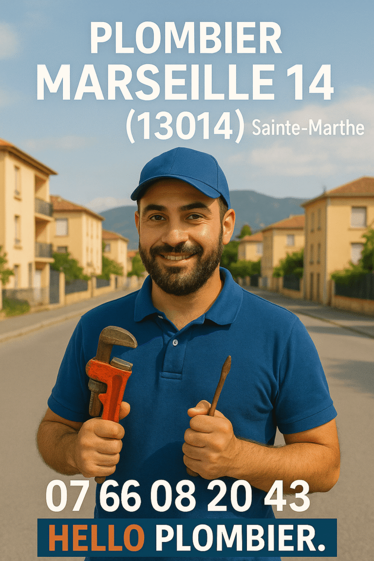 Plombier professionnel intervenant à Marseille 14 pour dépannage plomberie, fuite d’eau, WC bouché et urgence 13014