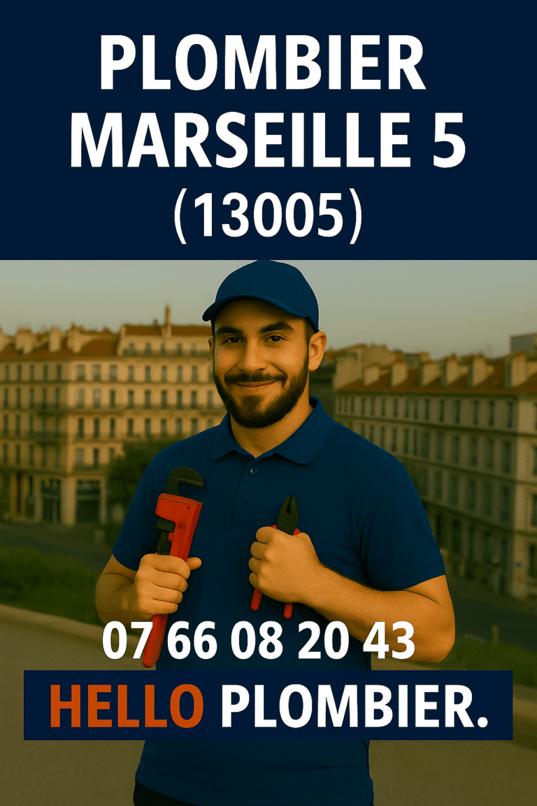 Plombier Marseille 5 posant avec ses outils au Camas pour illustrer un service de dépannage rapide dans le 13005